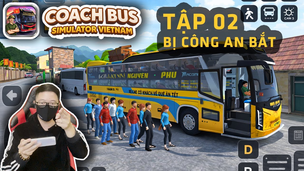 Coach Bus Simulator Vietnam - Xe giường nằm Kia GranBird Nguyên Phụ vượt đèn đỏ bị CSGT bắt | Tập 02