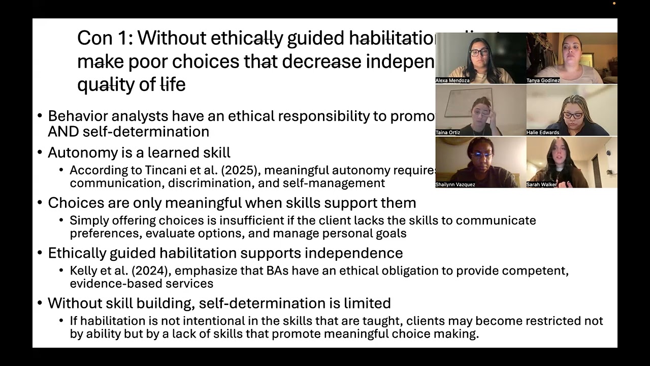 Debate Presentation (The Right to Exercise Personal Liberties vs. The Need for Habilitation)