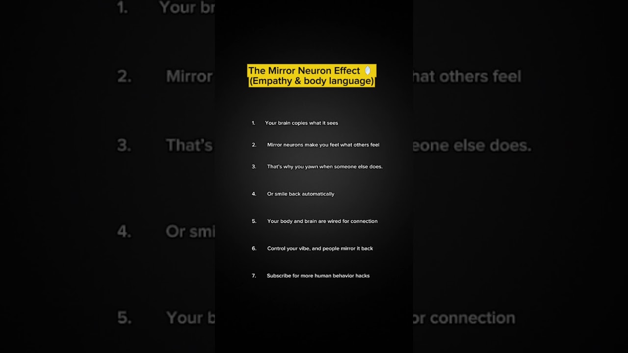 The Mirror Neuron Effect. #mirrorneurons #bodylanguage  #humanbehavior  #psychologyfacts