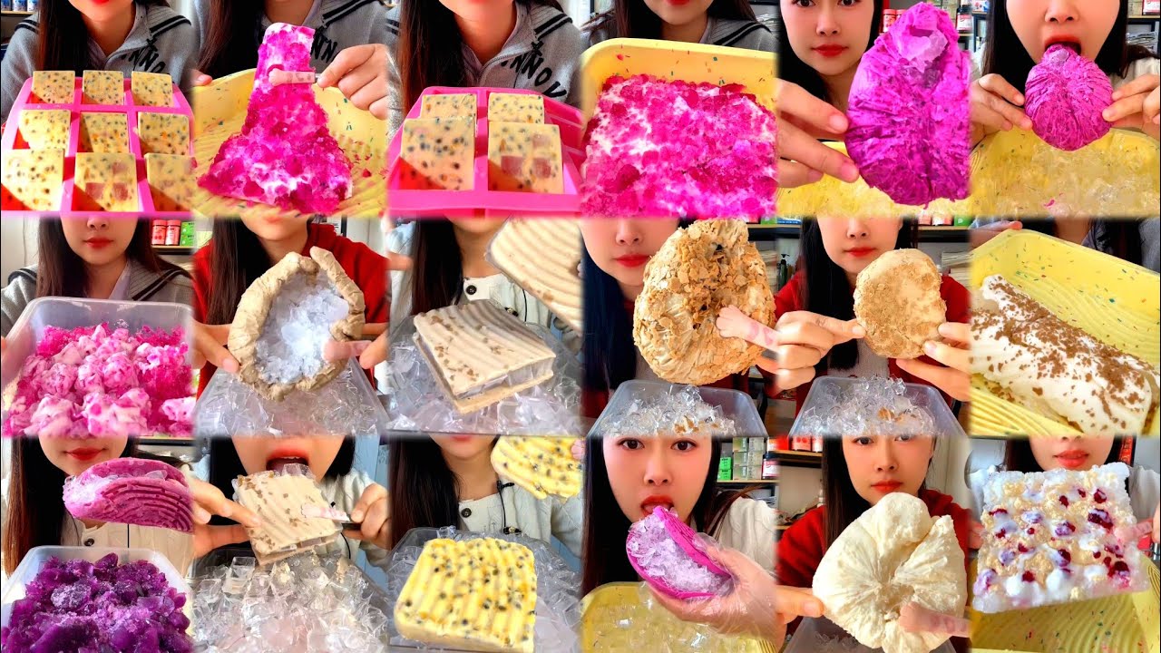 RENNYA STICKY WITH CRUNCHY ICE  CUBE EATING ASMR COLLECTION 