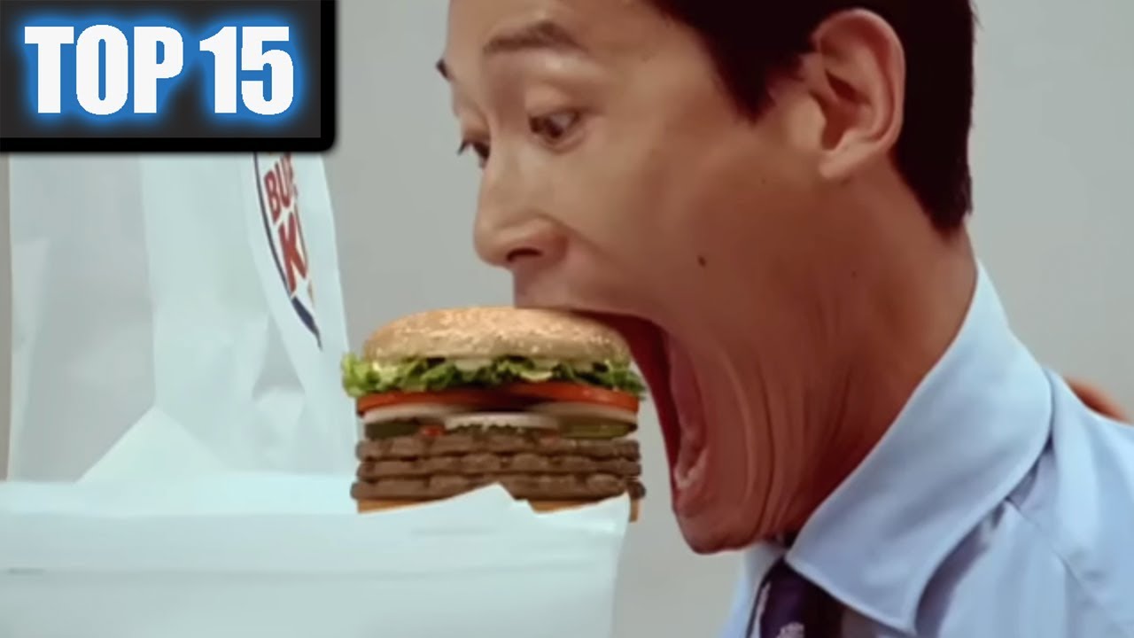 15 Craziest BURGER Commercials of all time   |   Funny Burger Ads that will make you laugh