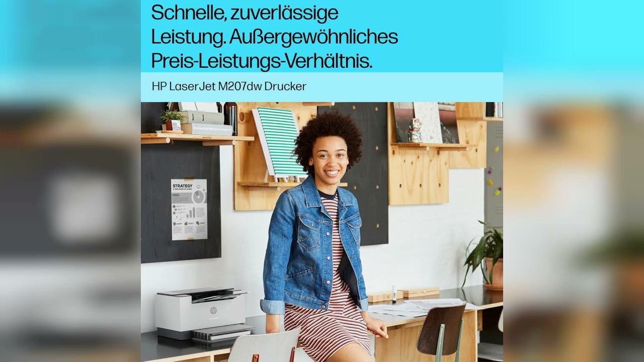 Rezension: HP LaserJet M207dw Laserdrucker Schwarzweiß, Schneller beidseitiger Druck, Dual-Band W...