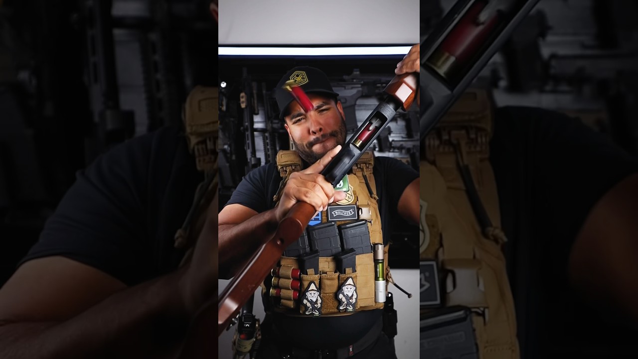 Как разрядить полностью заряженное ружье #gun #asmr #shotgun