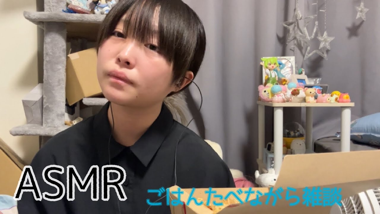 雑談多め　からあげ咀嚼音　【ASMR】　唐揚げ弁当