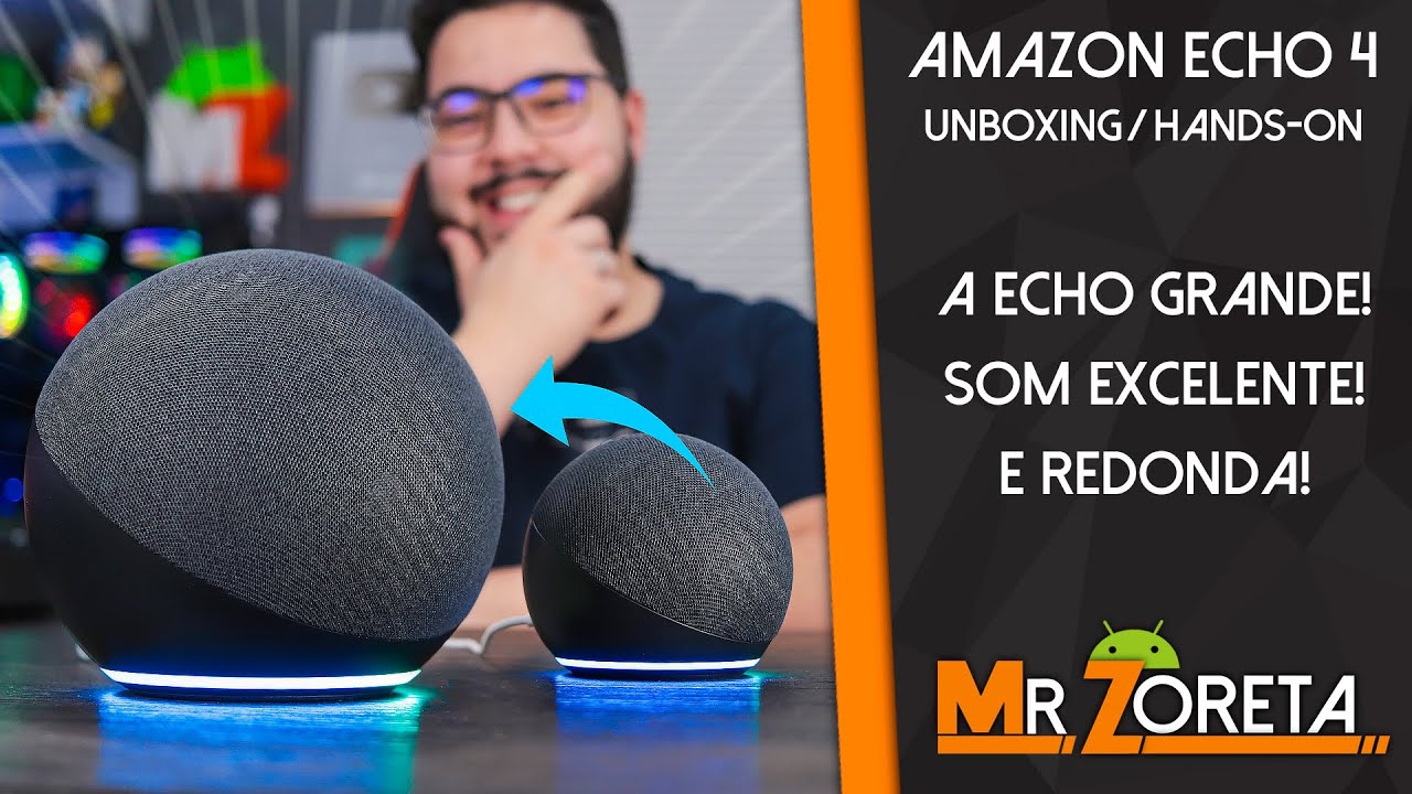 Amazon Echo 4 - A Alexa com um Som Incrível! + Sensor de Temperatura! - Unboxing e Testes!