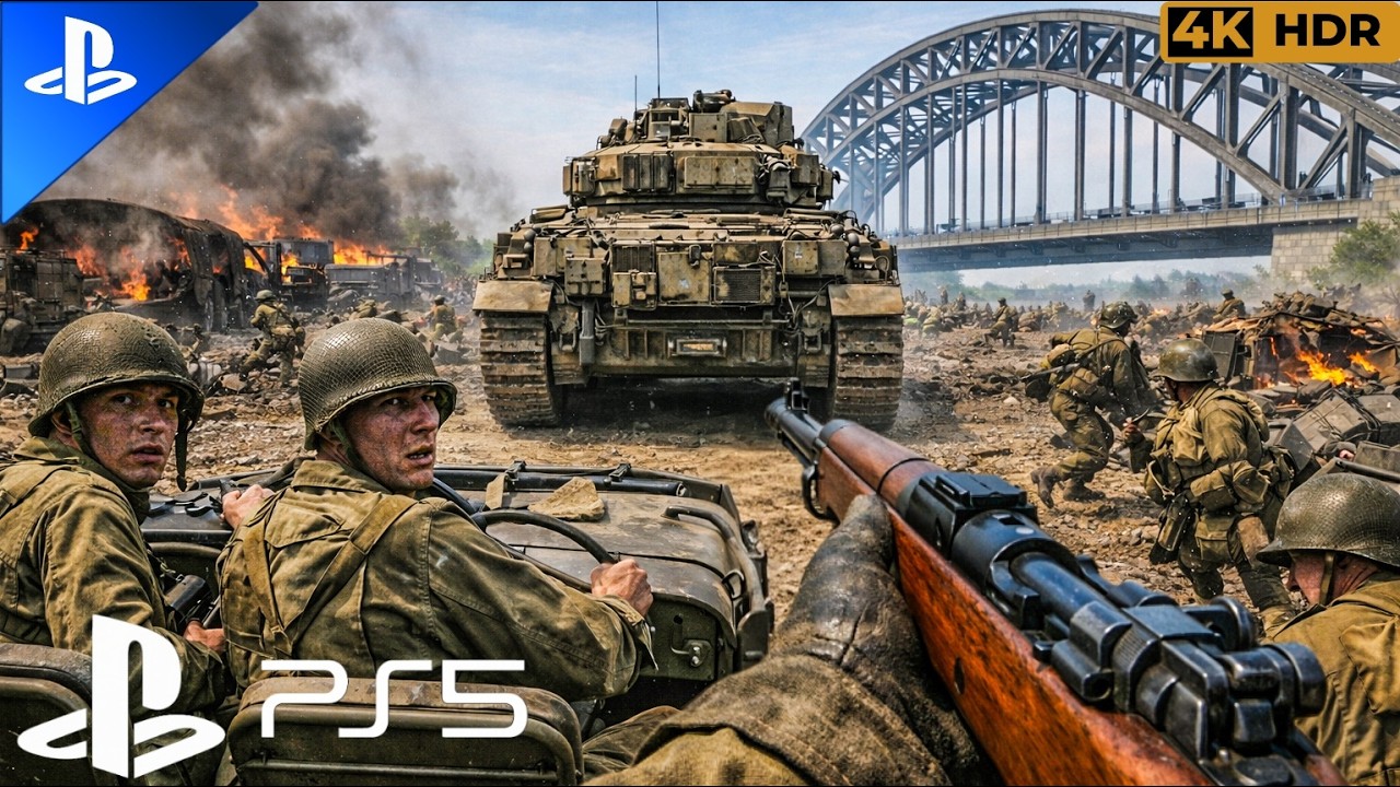 (PS5) AMBUSH AT THE BRIDGE | REALISTIC ULTRA GRAPHIC GAMEPLAY [4K60FPS HDR] Call of Duty WWII