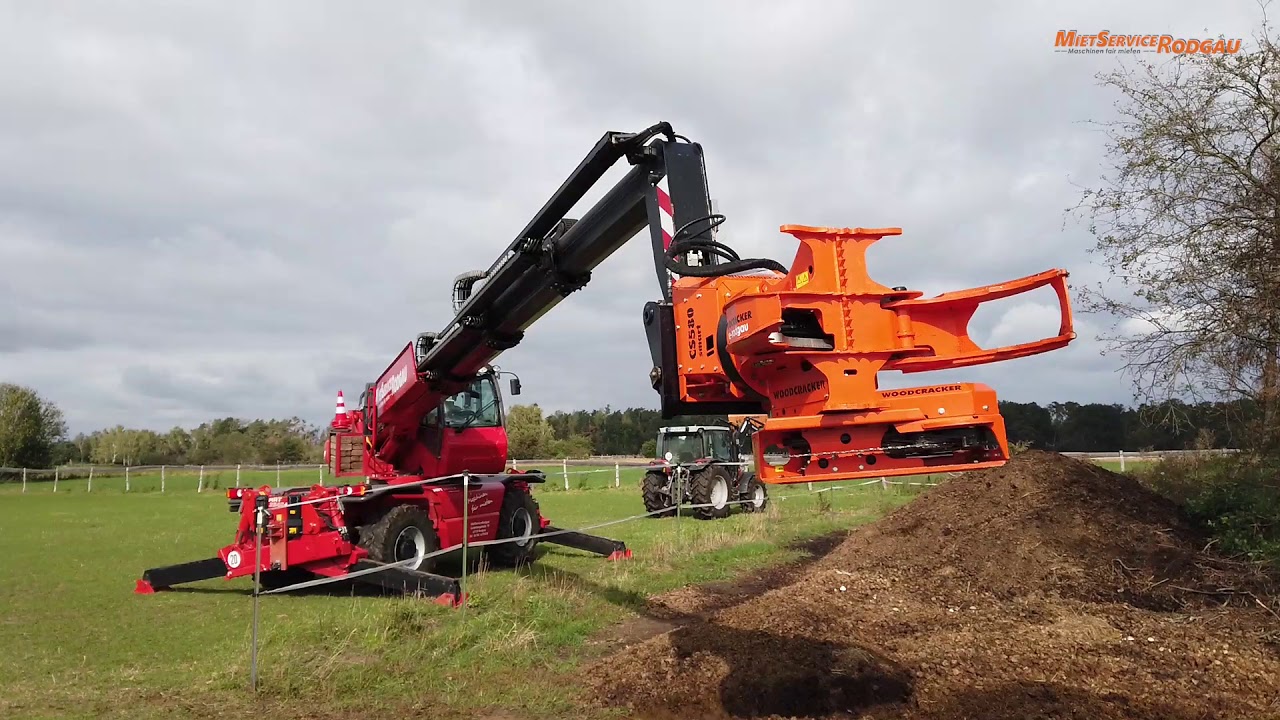 MietService Rodgau: Greifersäge / Fällgreifer Woodcracker® CS 580 smart von Westtech im Einsatz