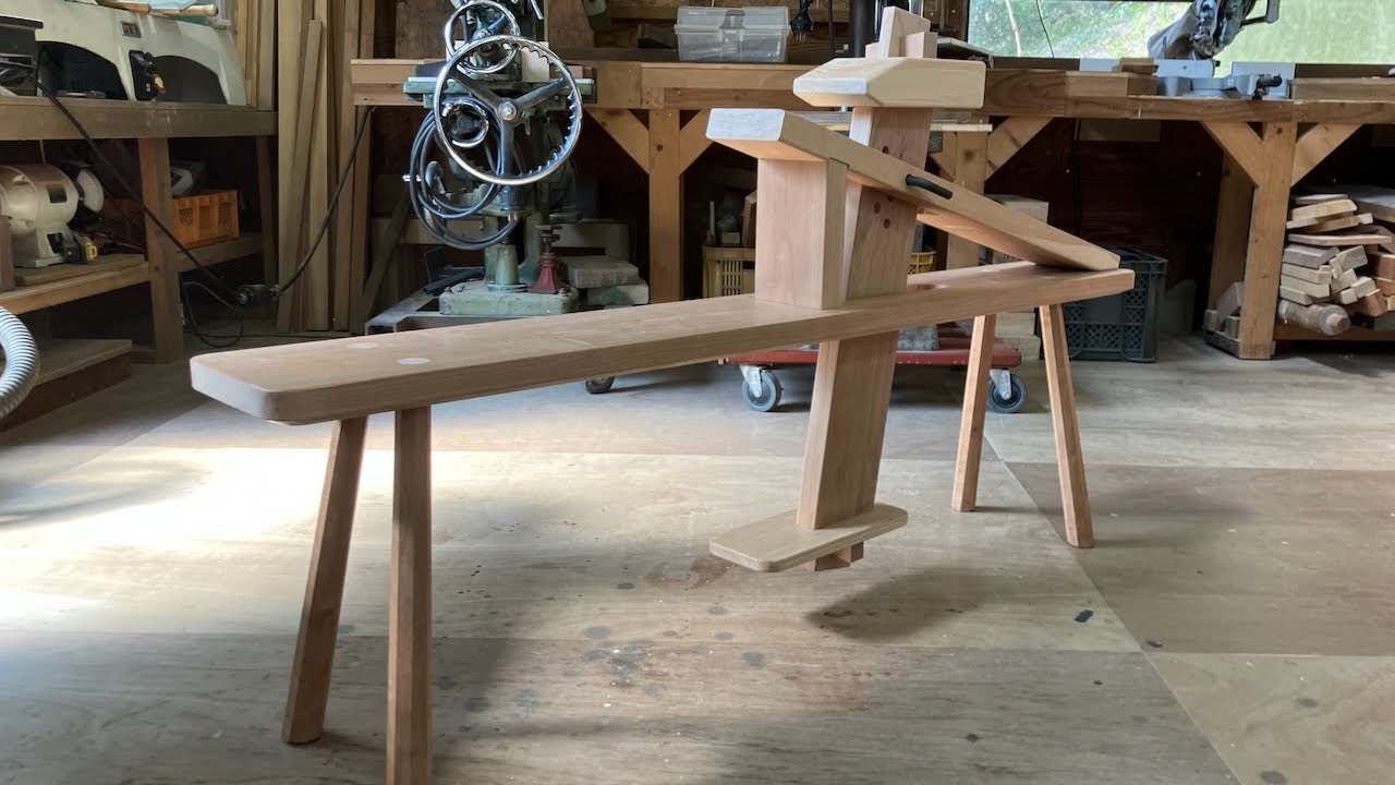 木工　削り馬 「Making a Shaving Horse」ブラックチェリーの端材を使って削り馬の製作