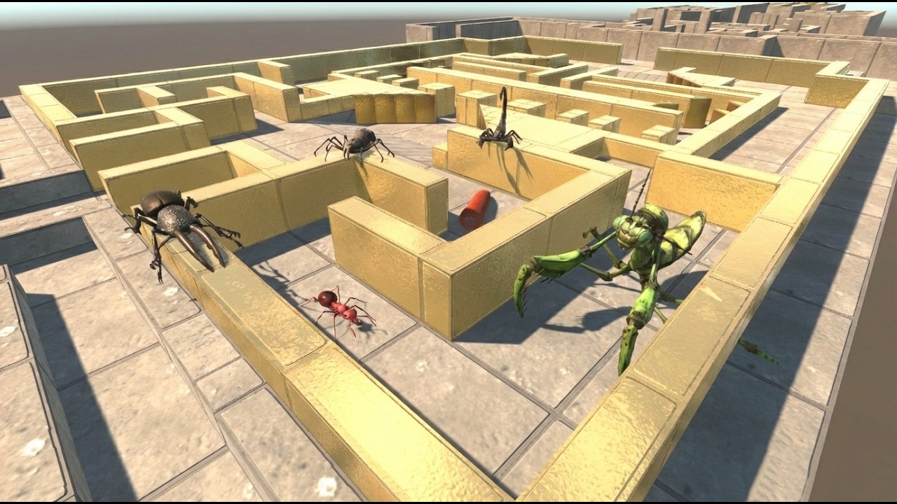 THE ULTIMATE GIANT INVERTEBRATES RACE: Who Escapes the Impossible Maze First? 🦂🏁