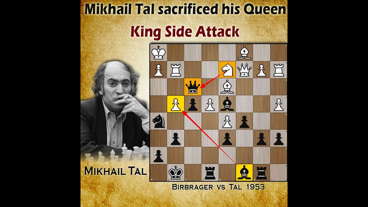 Mikhail Tal sacrificed his queen | Birbrager vs Tal 1953