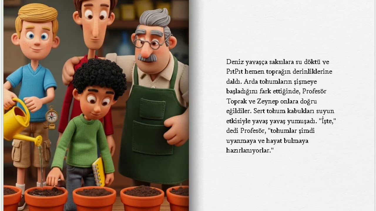 Profesör Toprak ve Tohum Kulübü Turkish çocuk hikayesi çocuklar için eğlenceli bilim