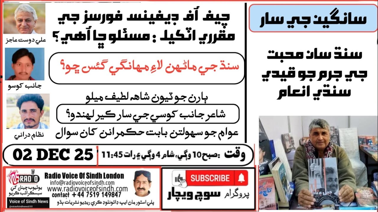 Soch Wechar:Appointment Delay in Defense's Chief,Sindh Rights,Shah Latif Festival & Public Issues