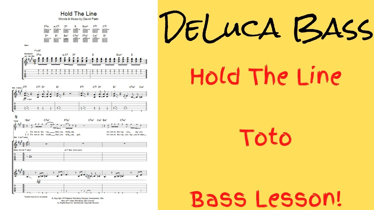 Bass Lesson | Hold The Line - Toto