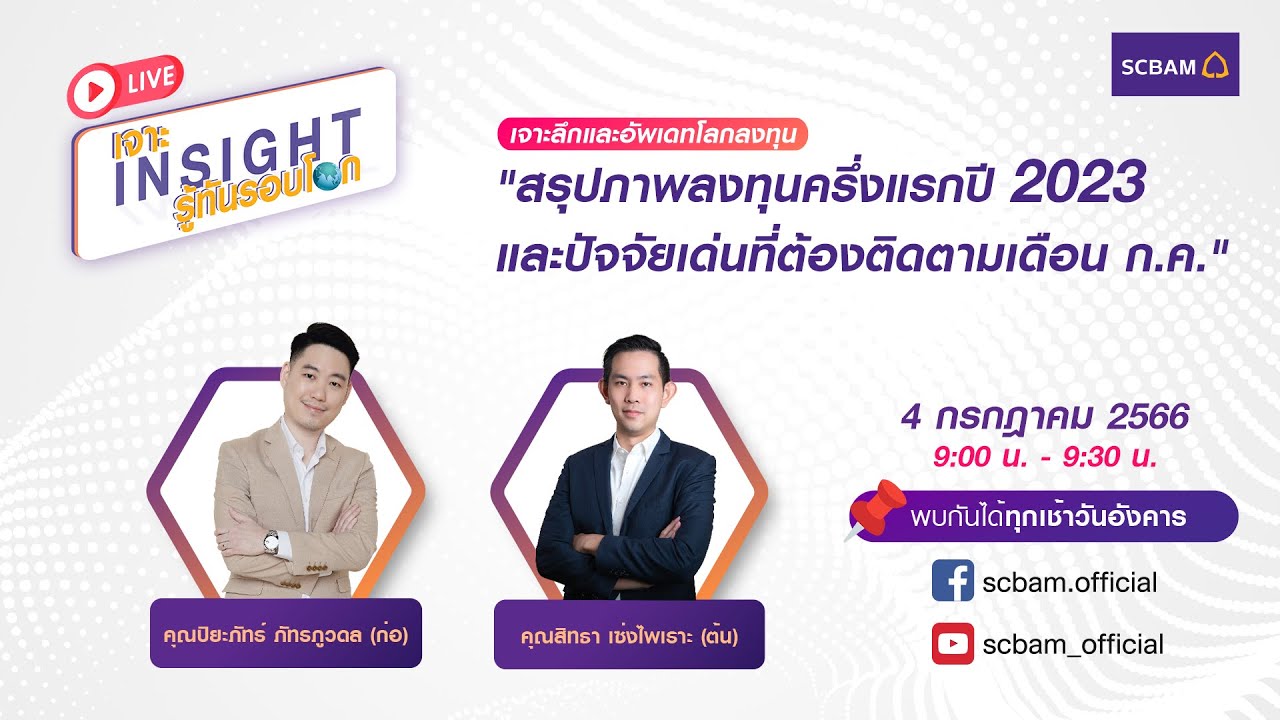 SCBAM [Live] EP.3 สรุปภาพลงทุนครึ่งแรกปี 2023 และปัจจัยเด่นที่ต้องติดตามเดือน ก.ค.