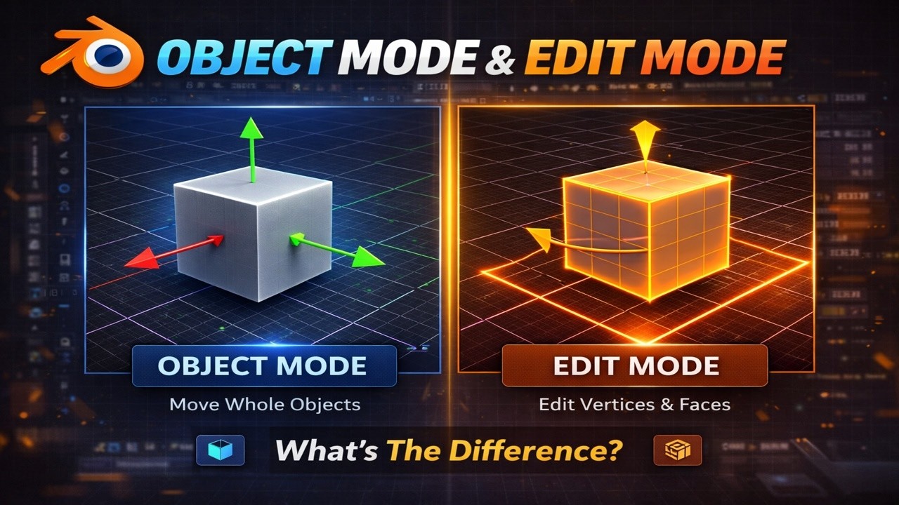Blender Object Mode and Edit Mode Explained Clearly