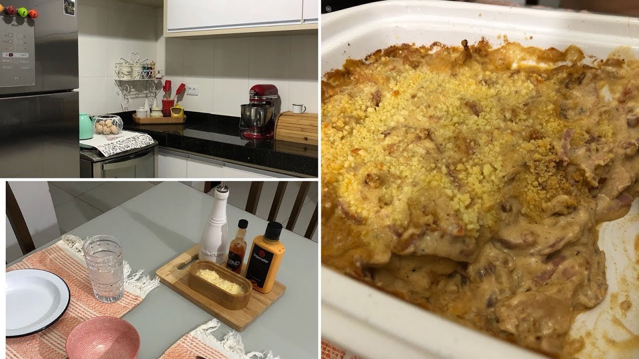 FAZENDO NOSSA JANTA | FRANGO CREMOSO  AO FORNO | ARRUMANDO A COZINHA!