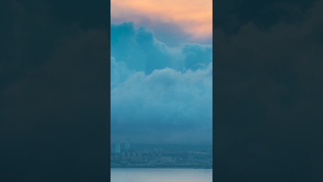 An eerie sunset over the city #eerie #sunset #panorama #baku #city #evening