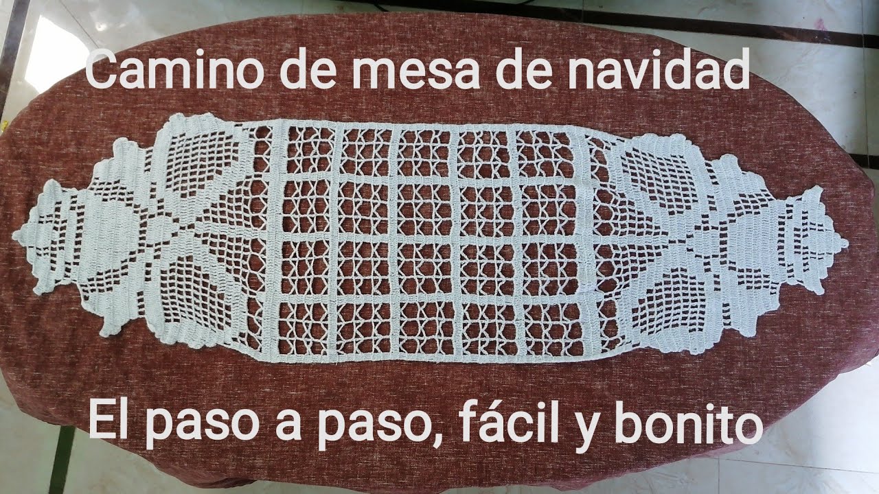 camino de mesa navideño a crochet  paso a paso parte 1
