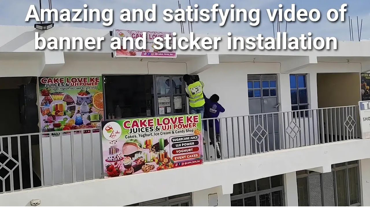Amazing and Satisfying Video of Banner and Sticker Installation #graphicdesigner #satisfying #design
