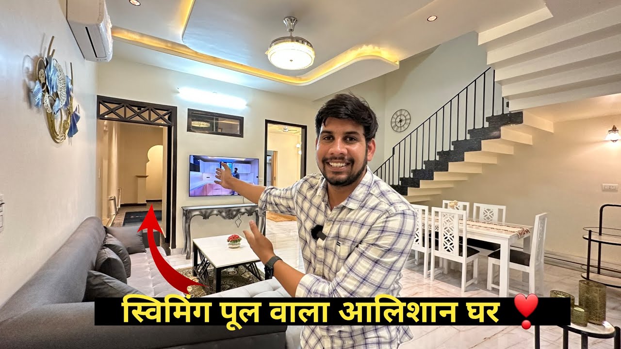 22×66 House Design with Swimming pool, Jacuzzi & Home Theatre