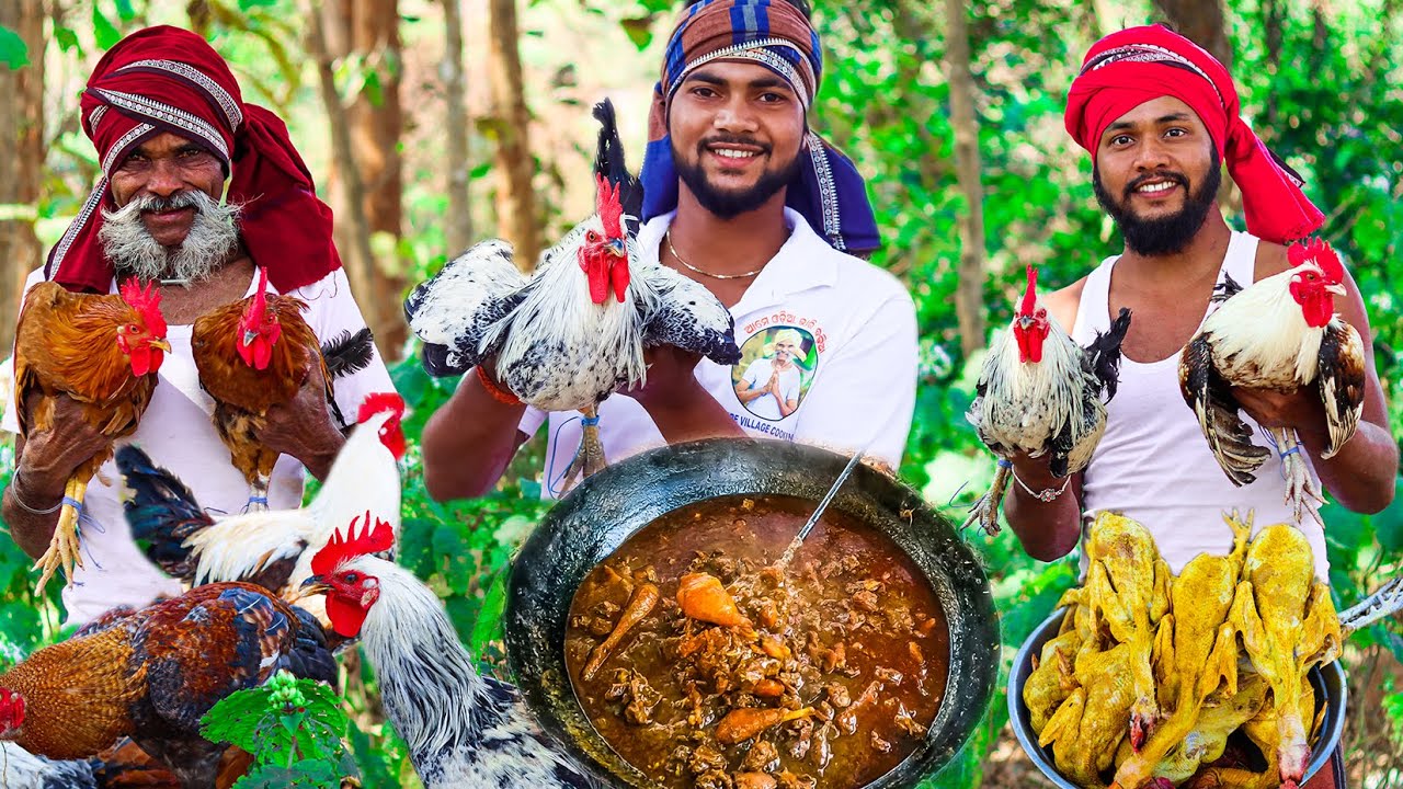 Country Chicken Curry || Desi Ganja Jhola || Village Country Chicken Recipe Cooking For Children.