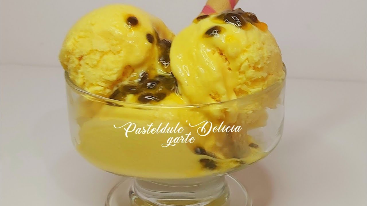 Helado de maracuyá casero
