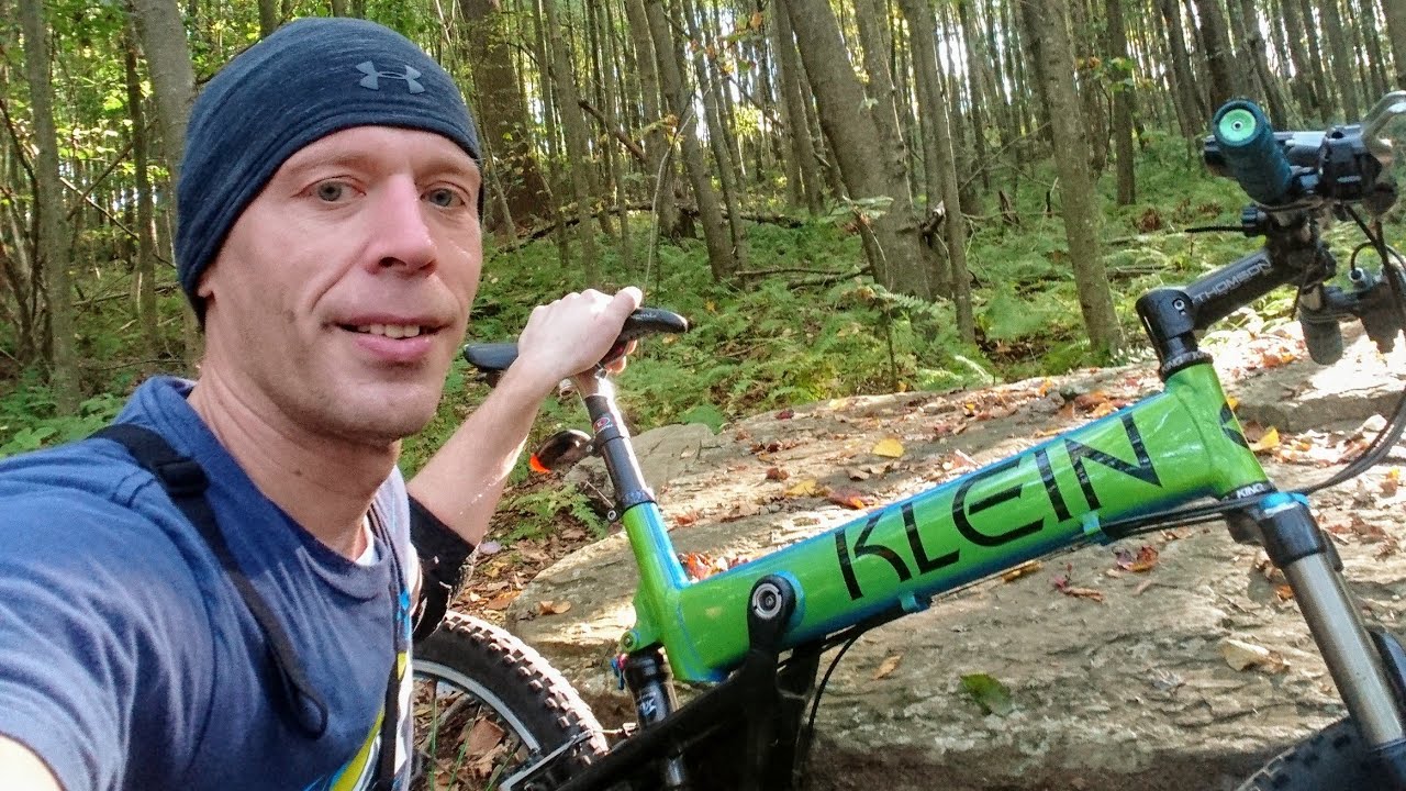 Klein Mantra Pro Blue Koi bicycle doing some mtb at Rider Park PA on 9/27/19