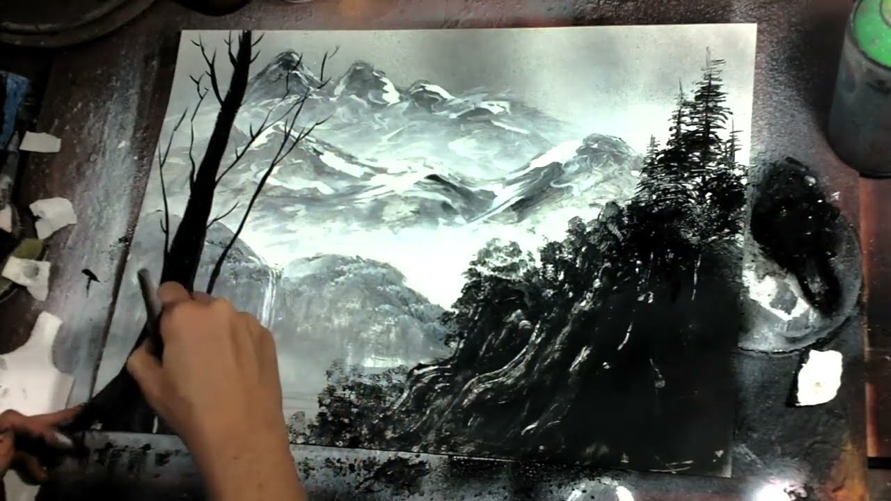 March+2017+black+and+white+landscape+tech+spraypaintartsecrets