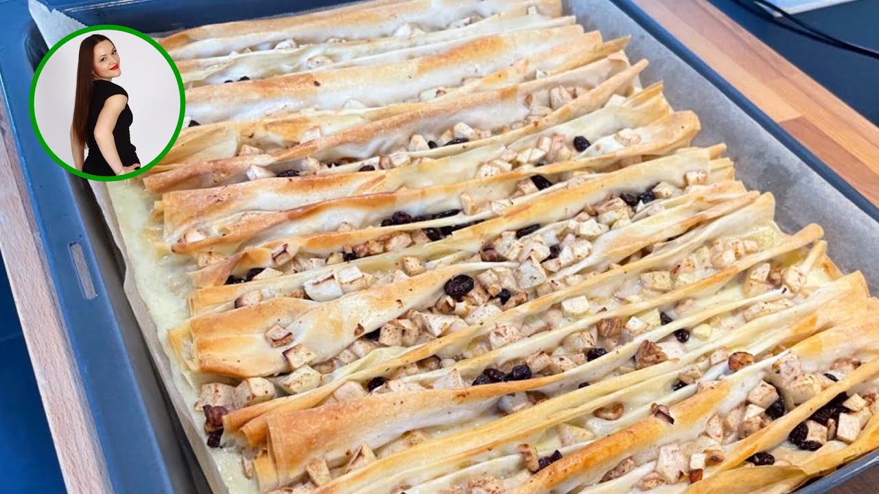 Apfelkuchen vom Blech / Filoteig Kuchen mit Äpfeln / Türkische Rezepte