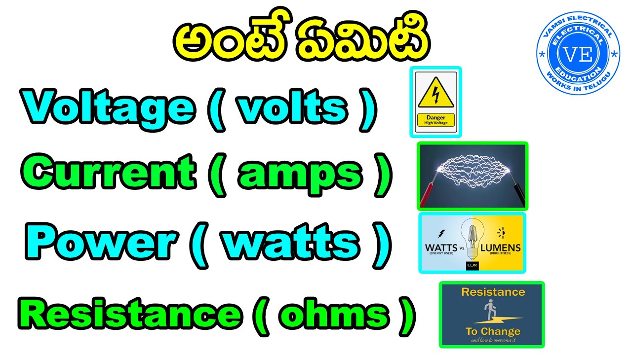 ఓల్టేజు  కరెంట్ పవర్  ( వాట్స్ ) మరియు రెసిస్టన్స్ అంటే ఏమిటి
