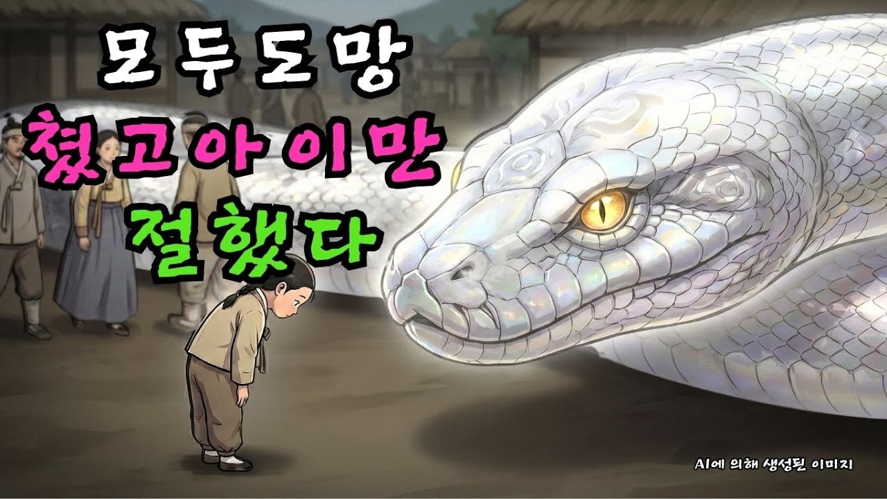 마을 길을 가로막은 거대 구렁이, 모두가 넘어가는데 한 아이만이 멈춰 서서 절을 하다 | 야담 | 민담 | 야담 | 민담  |  조선시대