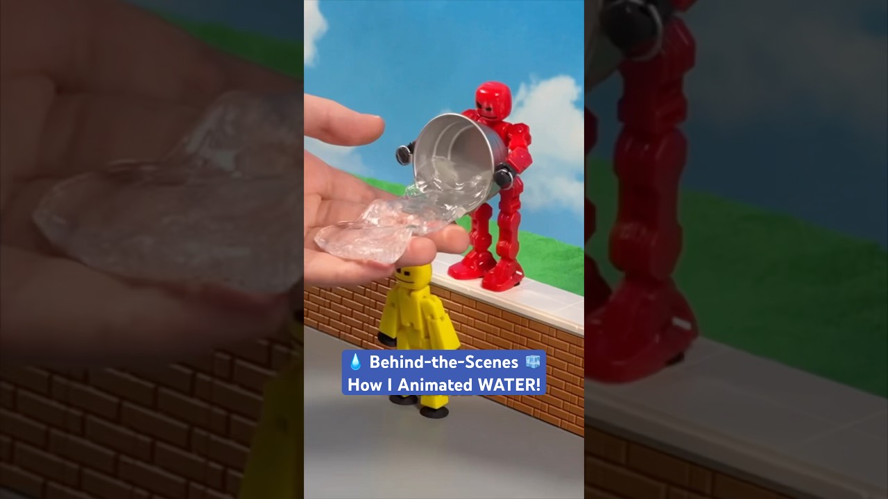 How to Animate WATER in Stop Motion using LIQUID GLASS! | #stopmotion #stikbot #liquidglass