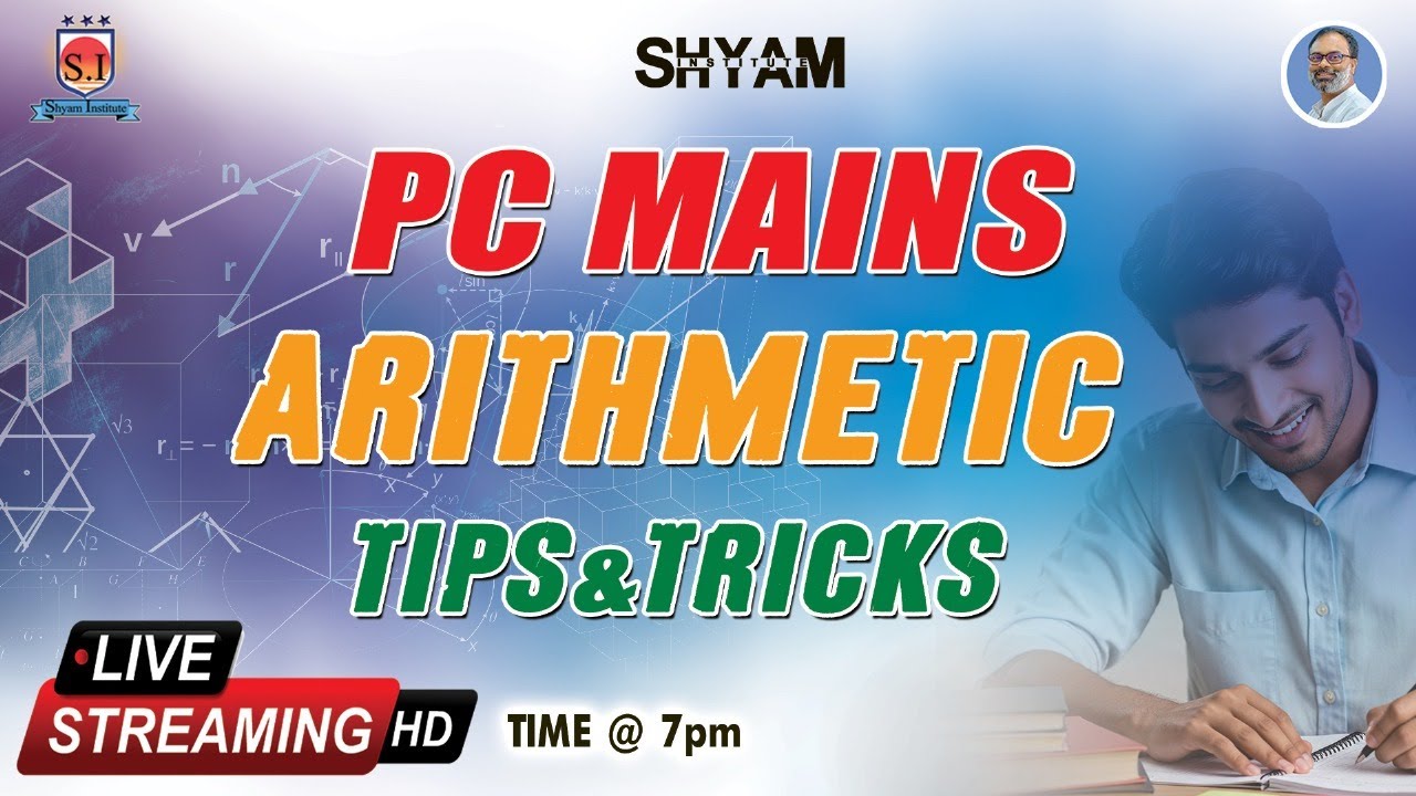 PC MAINS | ARITHMETIC | TIPS&TRICKS  | 01 MAY 2025 | LIVESINEAMING @ 7pm.