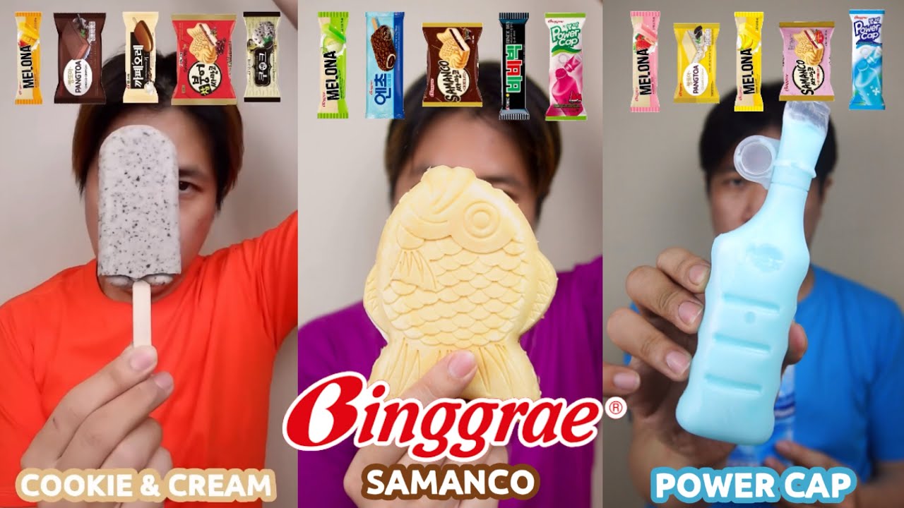 KOMPILASI MUKBANG BERBAGAI MACAM ES KRIM KOREA DARI BINGGRAE | ASMR ICE CREAM | ICE CREAM MUKBANG