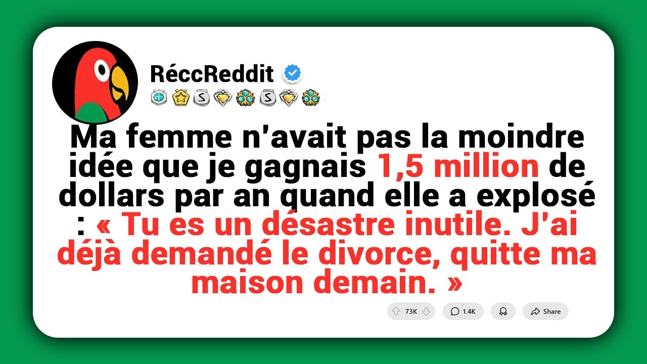 Ma femme m’a traité d’inutile, sans savoir que je gagne secrètement 1,5 million de dollars.
