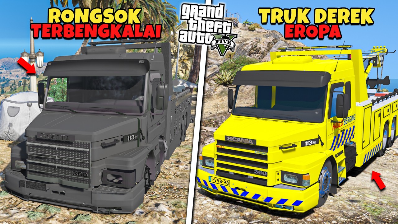 Aku Menemukan Truk Derek Eropa Langka Sudah Rongsok Terbengkalai - GTA 5 MOD