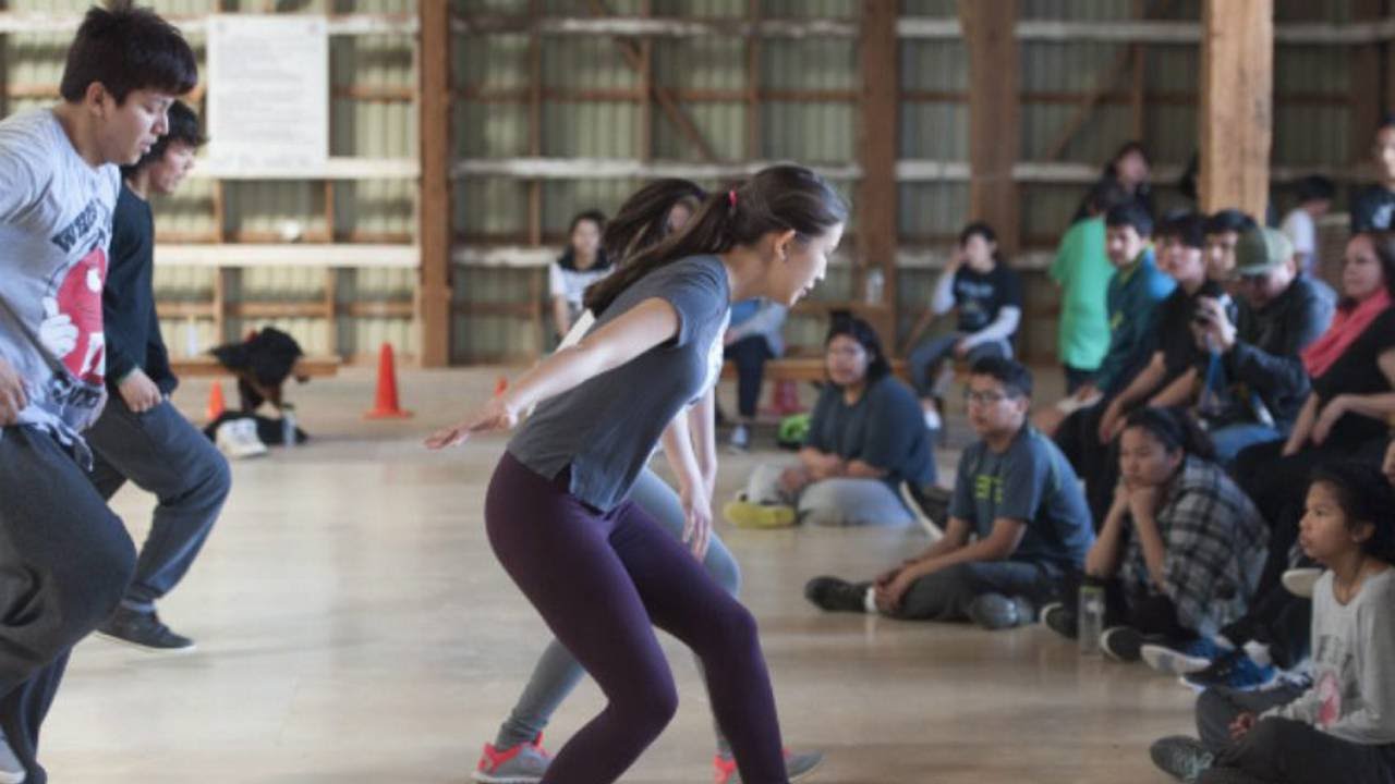 First Nations youth learn dance moves for school credit