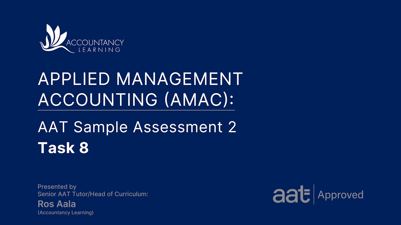 Прикладной управленческий учет (AMAC): Образец оценки AAT 2 &mdash; Задание 8 (из 8) R
