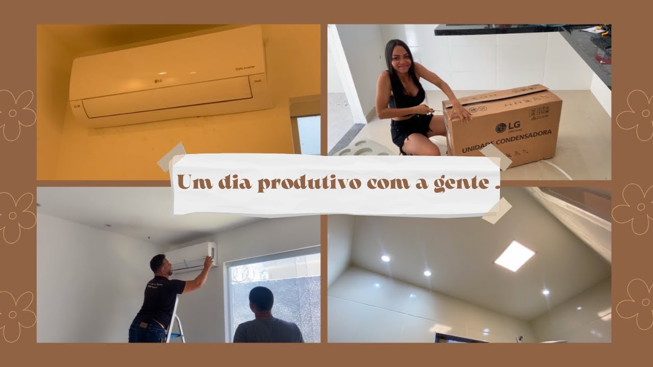 VLOG : INSTALAMOS O AR CONDICIONADO + COLOCAMOS AS LUMINÁRIAS E OS ASSENTOS DOS VASOS .