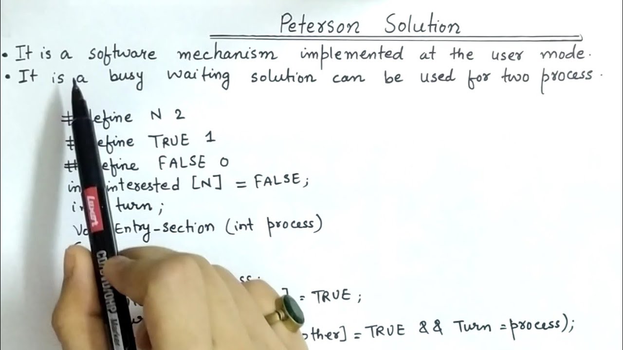 Peterson Solution in Operating System | Two Process Solution for Critical Section | Busy Waiting