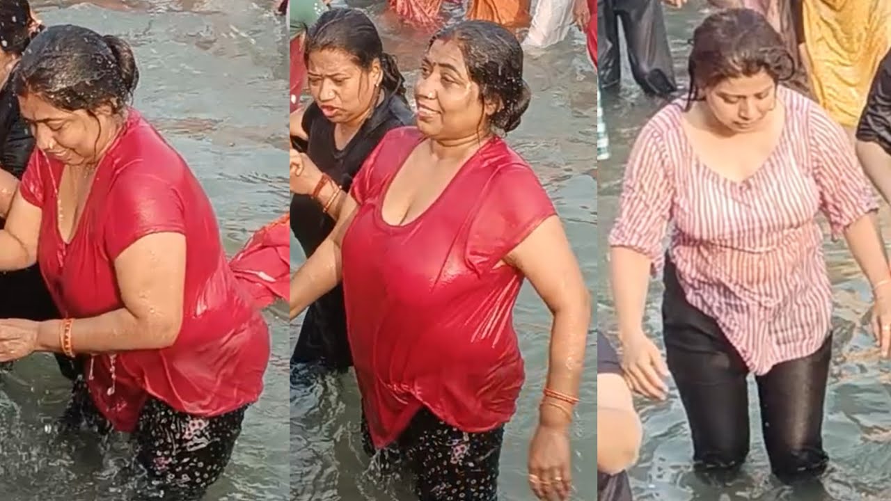 Ganga Snan 2026 | bhabhi Holy bathing | Ganga Snan Haridwar | #ganga #viralshorts #swimming