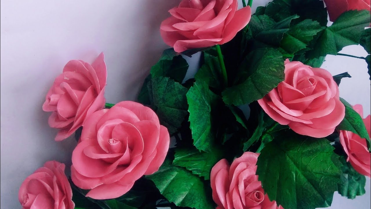 Cara membuat mawar dari plastik yang paling mudah !