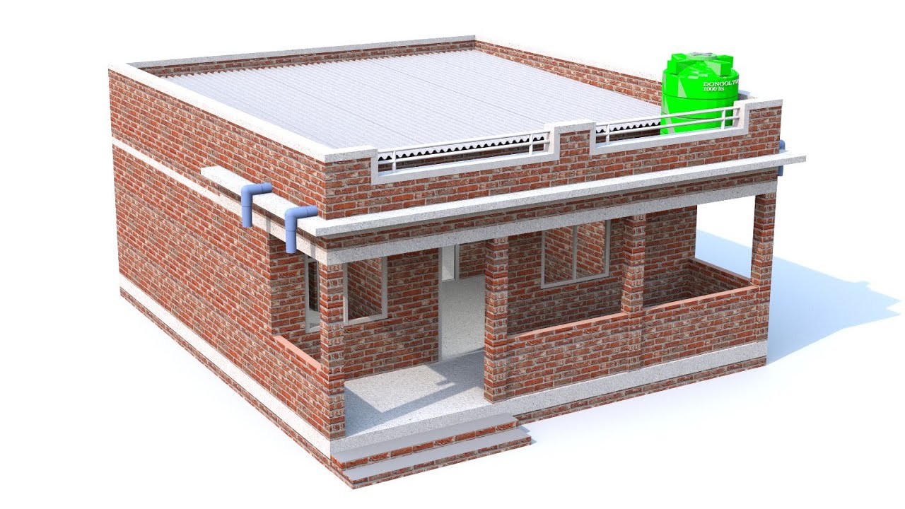 छद की तरह अलबेस्टर से घरका डिज़ाइन | albester house design | गाँव देहात के लिए 2 कमरे का घरका डिजाइन