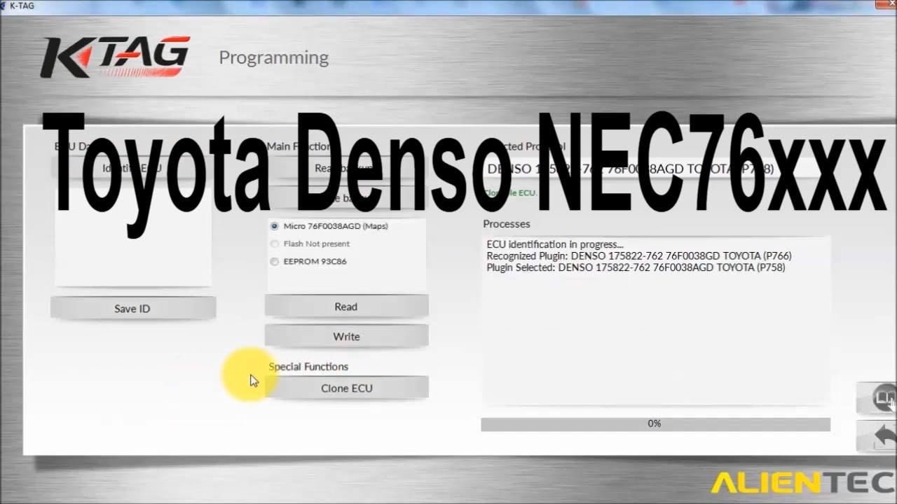 Как считывать и записывать #Toyota #NEC76XXX. Выбор правильного протокола для #Ktag.