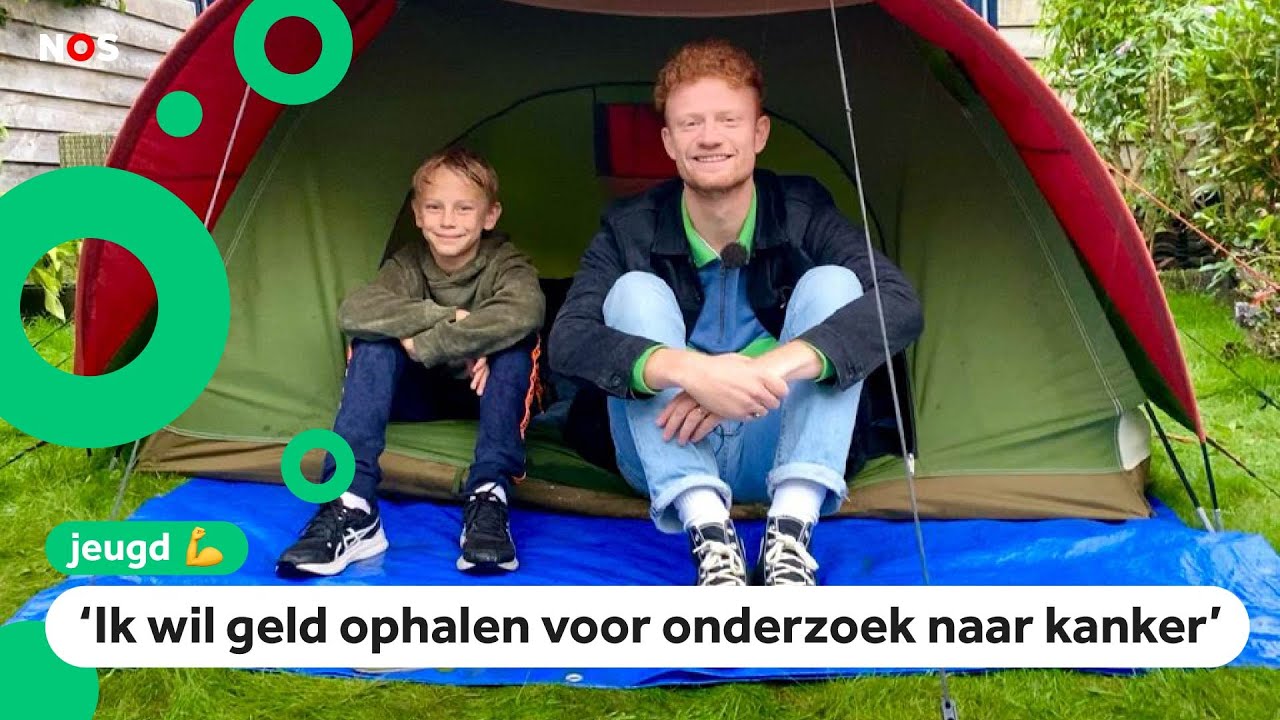 Olivier kampeert in zijn tuin voor het goede doel