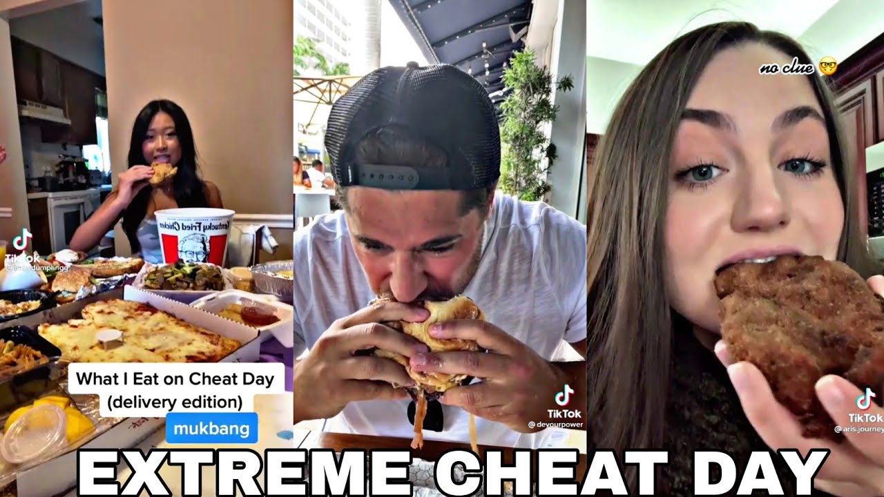 What I eat in a day *Extreme Cheat Day Edition * tiktok compilation