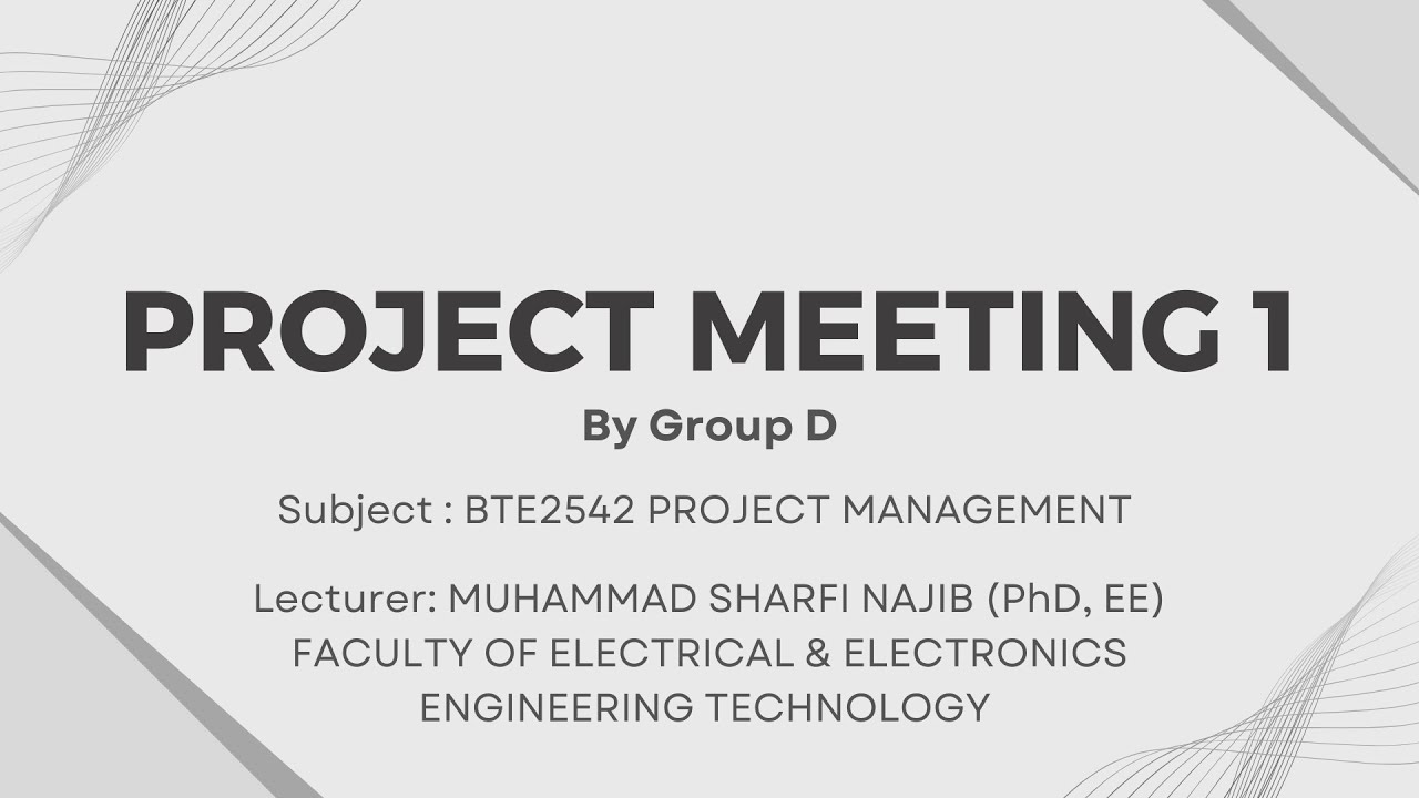 Project Meeting 1