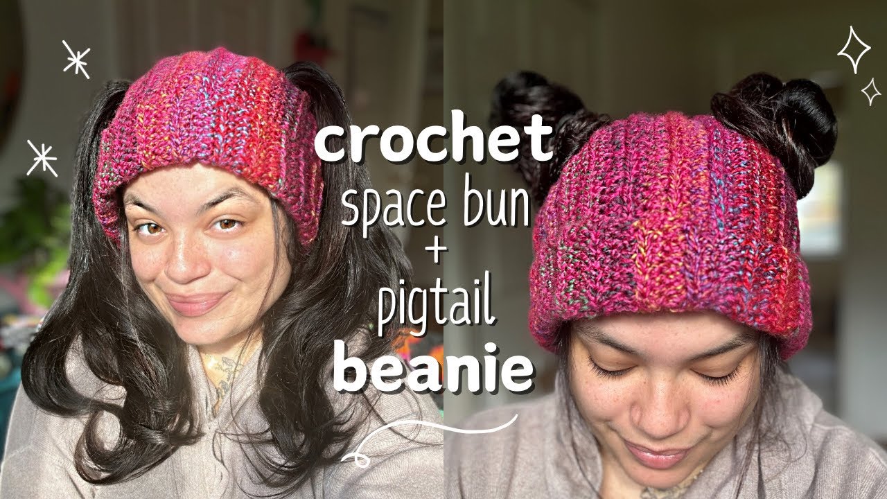 Easy crochet pigtail beanie tutorial for ABSOLUTE beginners