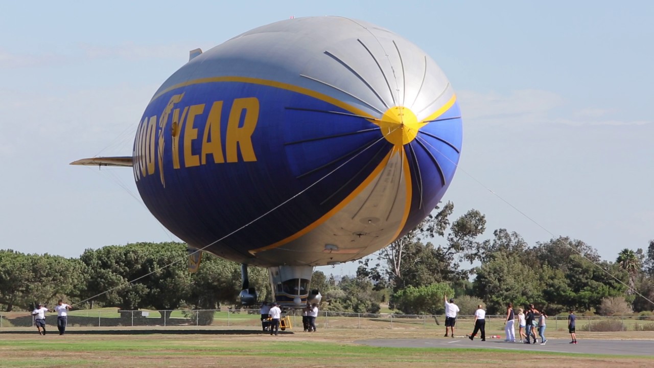 Goodyear Blimp Landing and Takeoff at Carson, CA