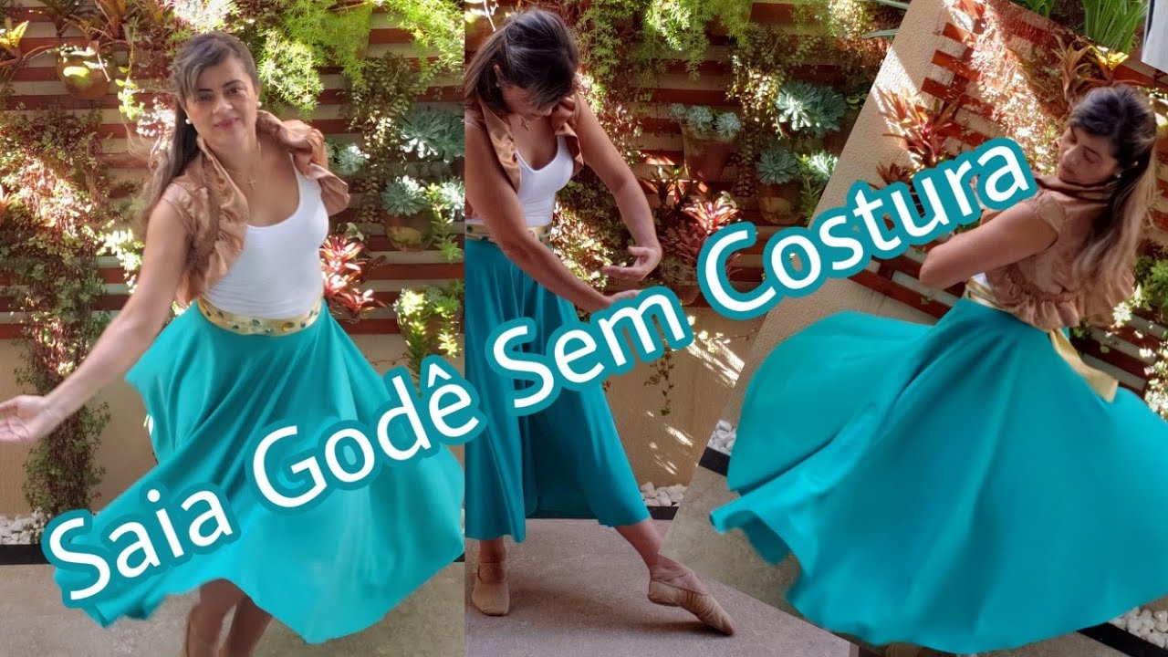 Saia Godê sem costura para coreografia